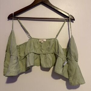 LA Hearts Light Green Ruffled Cami Top Size XS Fairy Boho Indie Feminine Layered